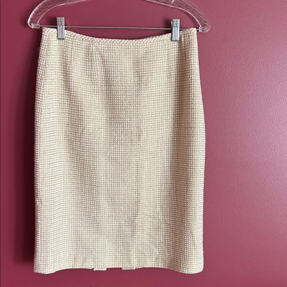 ANTONIO MELANI Beige Tweed Pencil Skirt